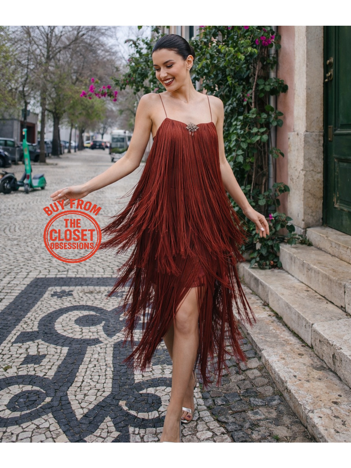 Zara Fringe Midi Cocktail Dress Nwt Gatsby Flapper Party Wedding Guest M